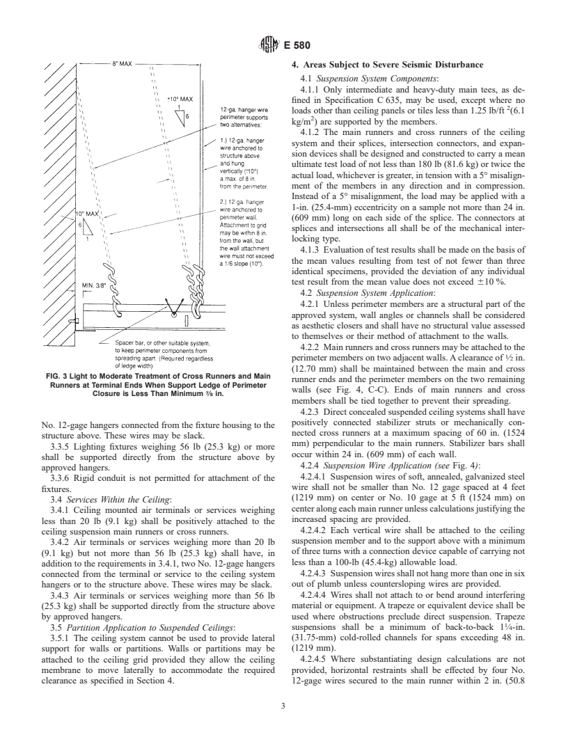 ASTM E580-02 - Standard Practice for Application of Ceiling Suspension Systems for Acoustical Tile and Lay-in Panels in Areas Requiring Moderate Seismic Restraint