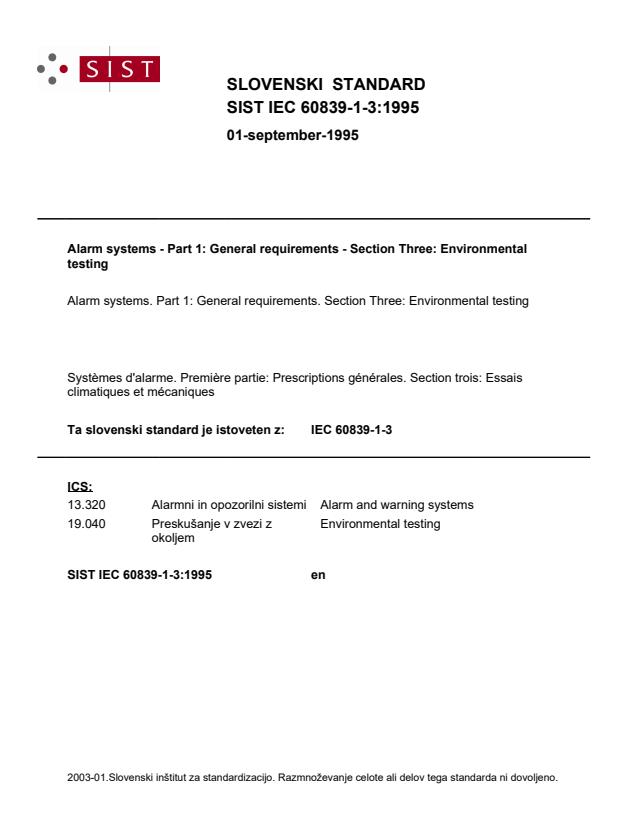 IEC 60839-1-3:1995