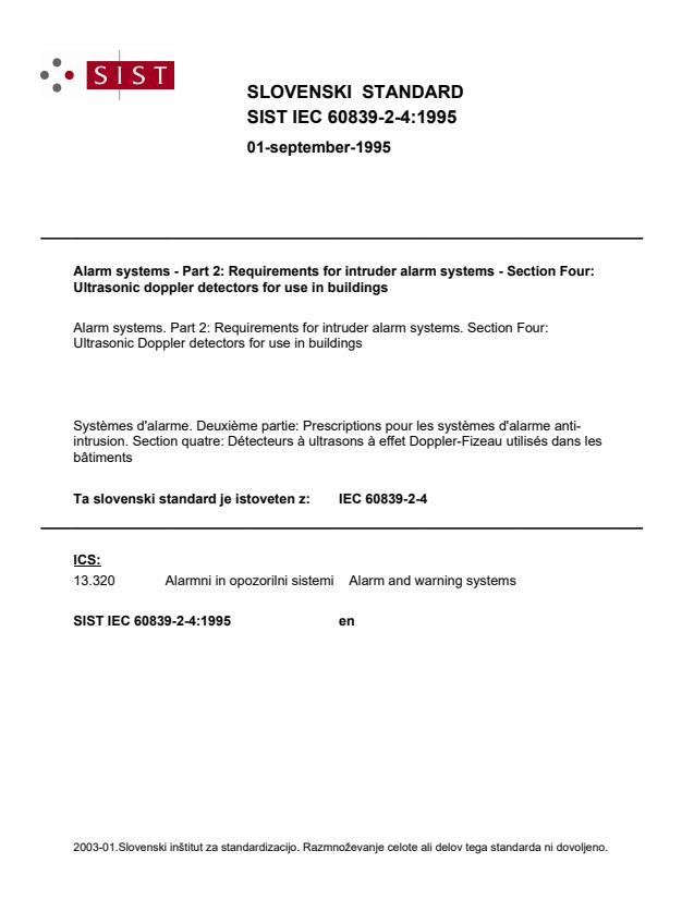 IEC 60839-2-4:1995