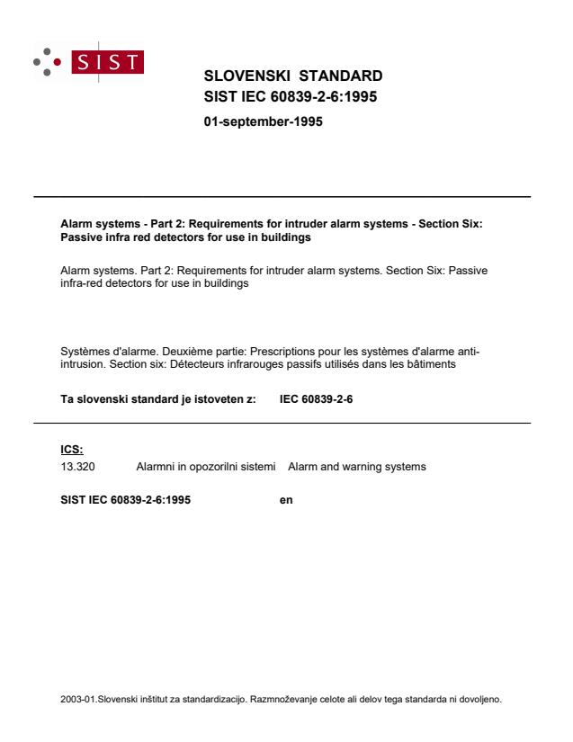 IEC 60839-2-6:1995