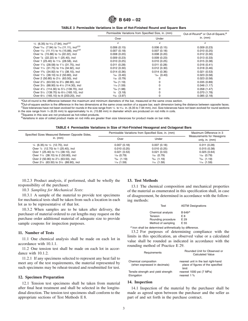 ASTM B649-02 - Standard Specification for Ni-Fe-Cr-Mo-Cu Low-Carbon Alloy (UNS N08904), Ni-Fe-Cr-Mo-Cu-N Low-Carbon Alloys (UNS N08925, UNS N08031, and UNS N08926), and Cr-Ni-Fe-N Low-Carbon Alloy (UNS R20033) Bar and Wire