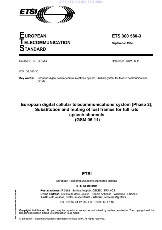 ETS 300 580-3 E1:2003
