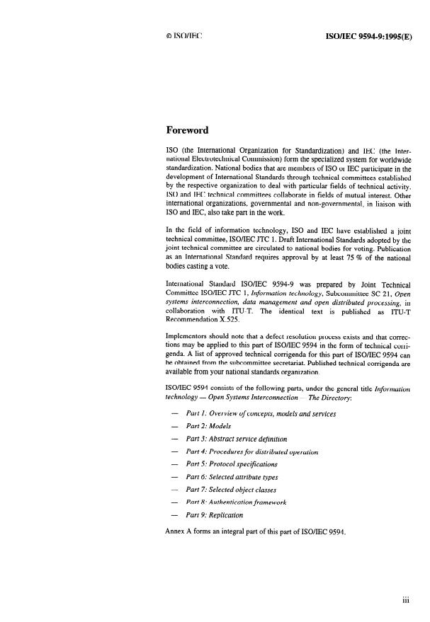 ISO/IEC 9594-9:1995 - Information technology -- Open Systems Interconnection -- The Directory: Replication