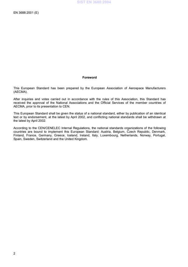 SIST EN 3688:2004 SIST EN 3688:2004 - Page 4 preview