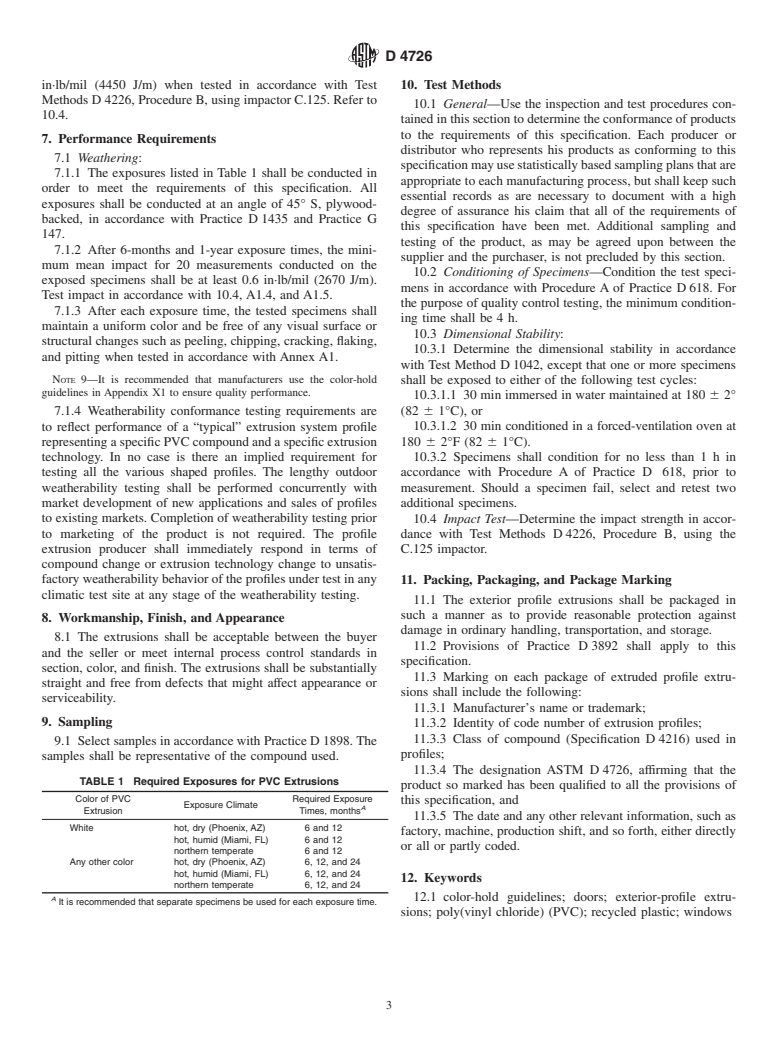 ASTM D4726-02 - Standard Specification for Rigid Poly(Vinyl Chloride) (PVC) Exterior-Profile Extrusions Used for Assembled Windows and Doors