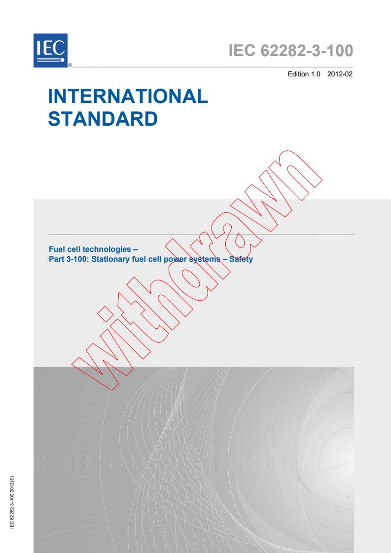 IEC 62282-3-100:2012 - Fuel cell technologies - Part 3-100: Stationary fuel cell power systems - Safety
Released:2/16/2012