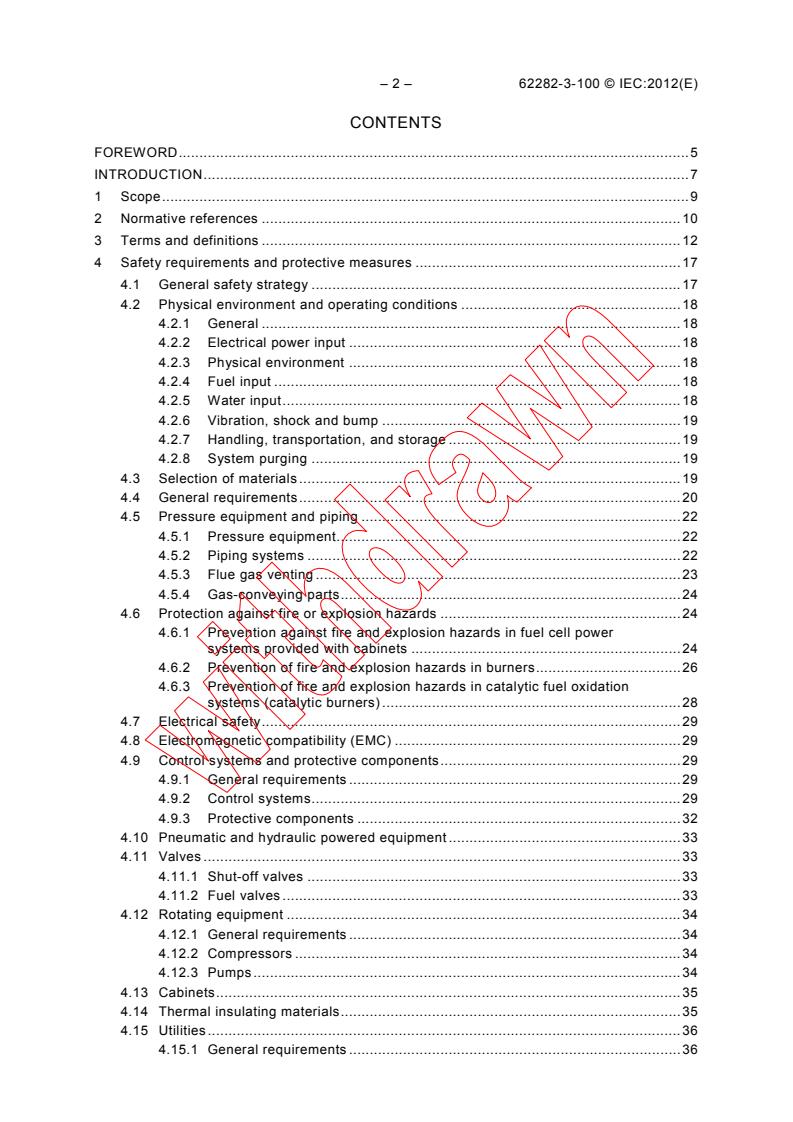 IEC 62282-3-100:2012 IEC 62282-3-100:2012 - Fuel cell technologies - Part 3-100: Stationary fuel cell power systems - Safety
Released:2/16/2012 - Page 4 preview