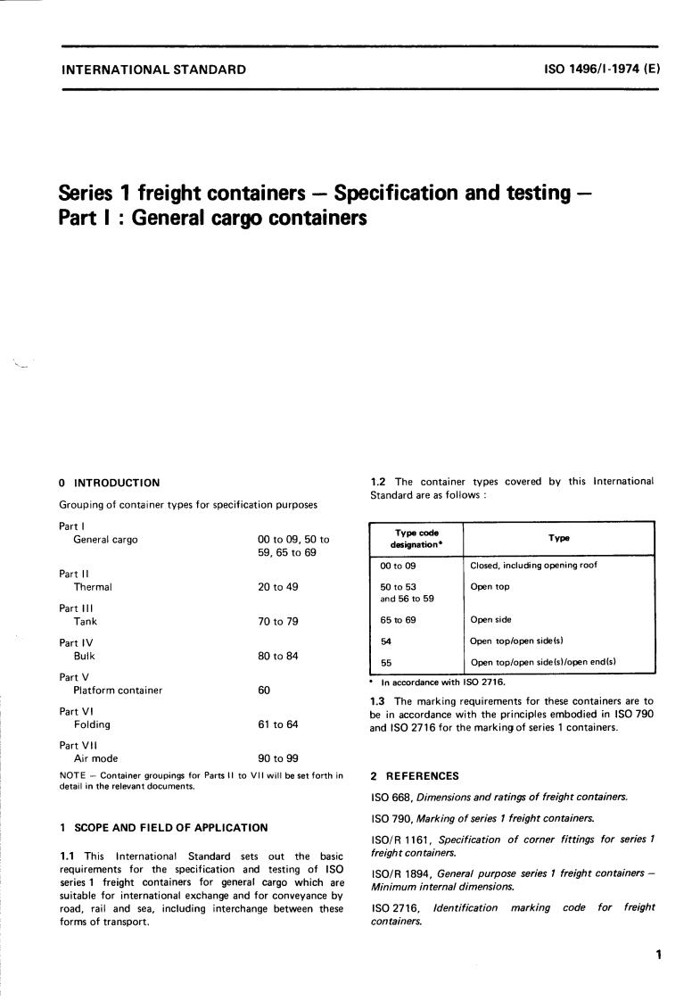 ISO 1496-1:1974 - Title missing - Legacy paper document
Released:1/1/1974