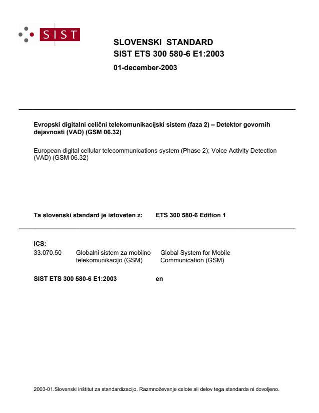ETS 300 580-6 E1:2003