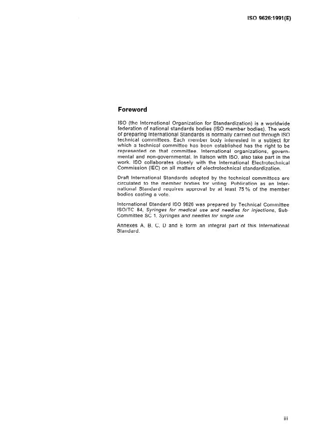 ISO 9626:1991 - Stainless steel needle tubing for the manufacture of medical devices