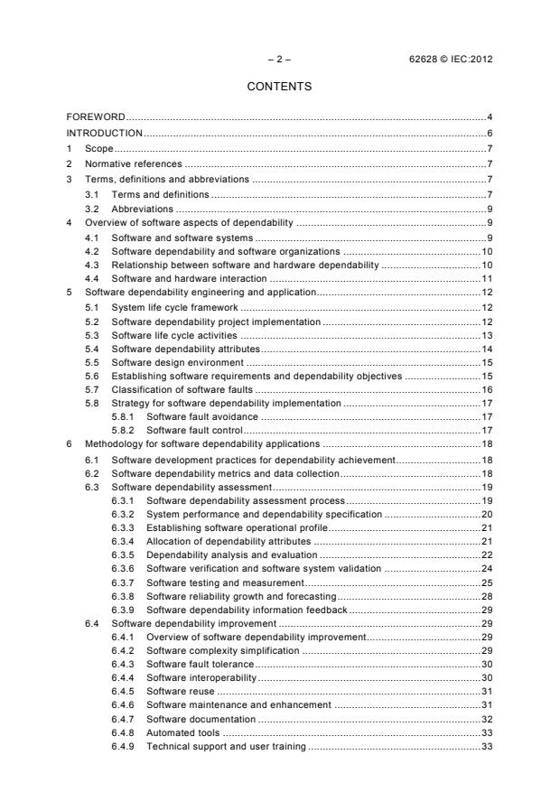 IEC 62628:2012 IEC 62628:2012 - Guidance on software aspects of dependability - Page 4 preview
