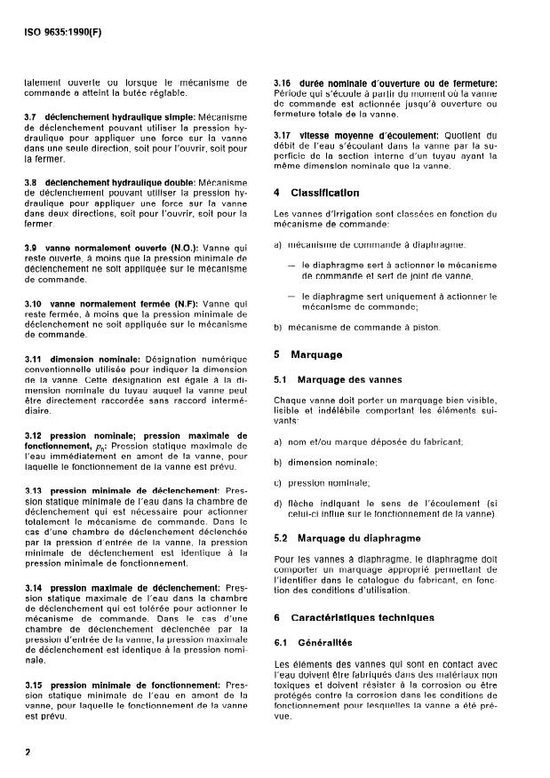 ISO 9635:1990 ISO 9635:1990 - Matériel d'irrigation -- Vannes a commande hydraulique - Page 4 preview