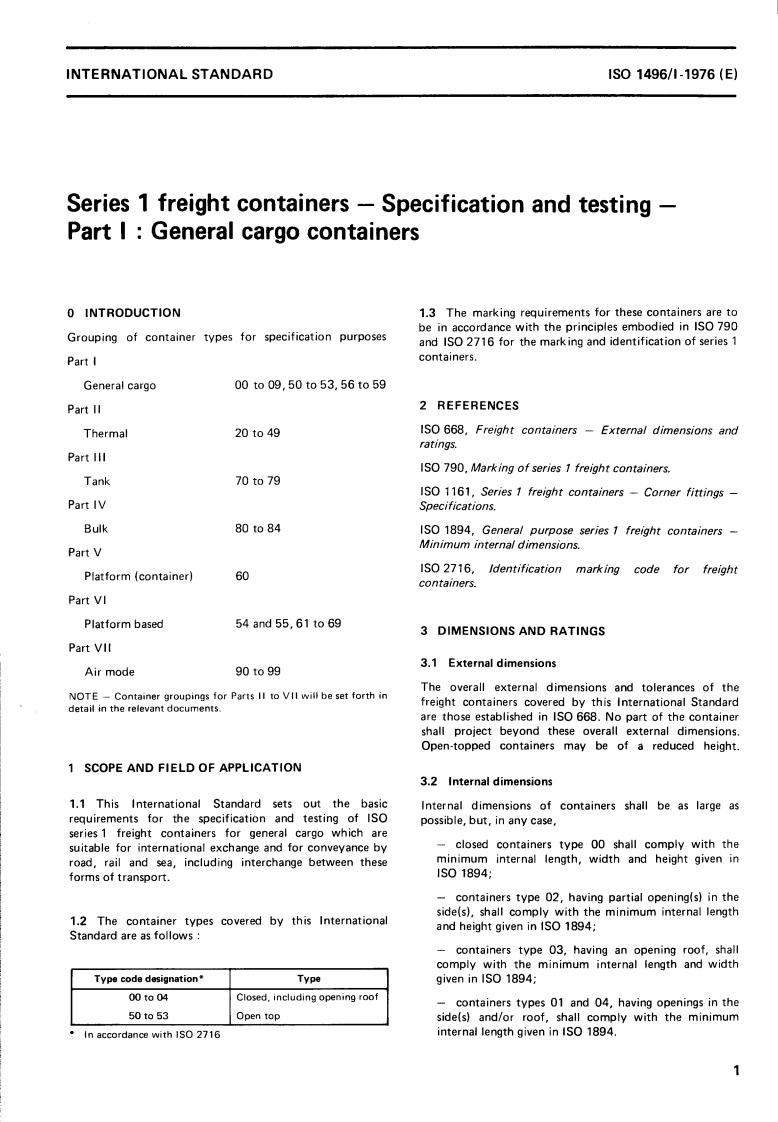 ISO 1496-1:1976 - Title missing - Legacy paper document
Released:1/1/1976