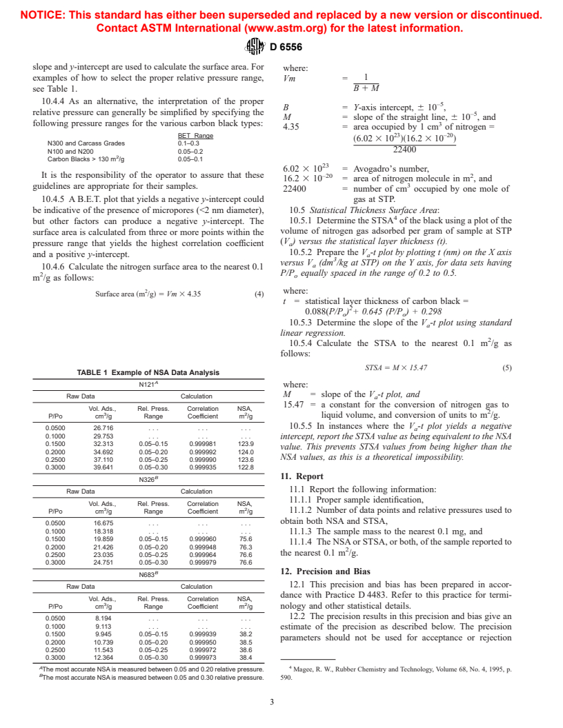 ASTM D6556-02 - Standard Test Method for Carbon Black&#8212;Total and External Surface Area by Nitrogen Adsorption