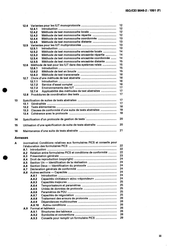 ISO/IEC 9646-2:1991 ISO/IEC 9646-2:1991 - Technologies de l'information -- Interconnexion de systemes ouverts -- Essais de conformité -- Méthodologie générale et procédures - Page 3 preview