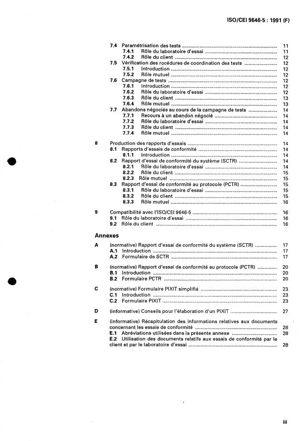 ISO/IEC 9646-5:1991 ISO/IEC 9646-5:1991 - Technologies de l'information -- Interconnexion de systemes ouverts -- Essais de conformité -- Méthodologie générale et procédures - Page 3 preview