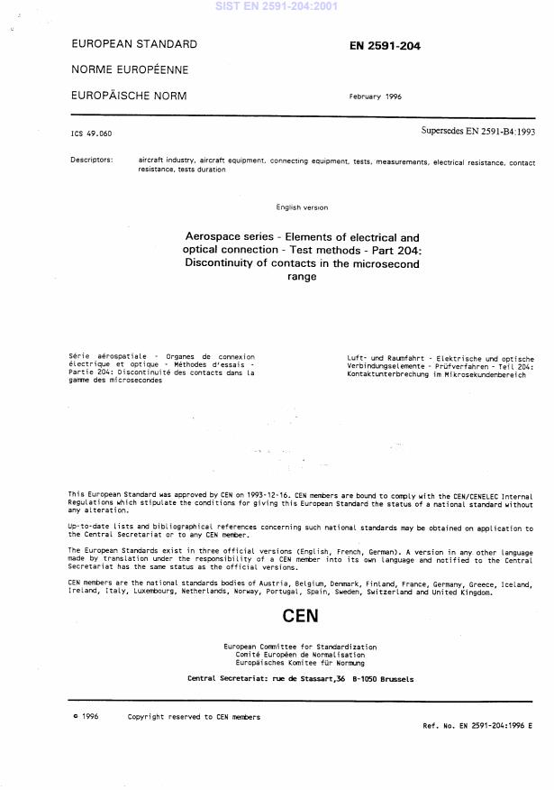 EN 2591-204:1996 EN 2591-204:2001 - Page 3 preview