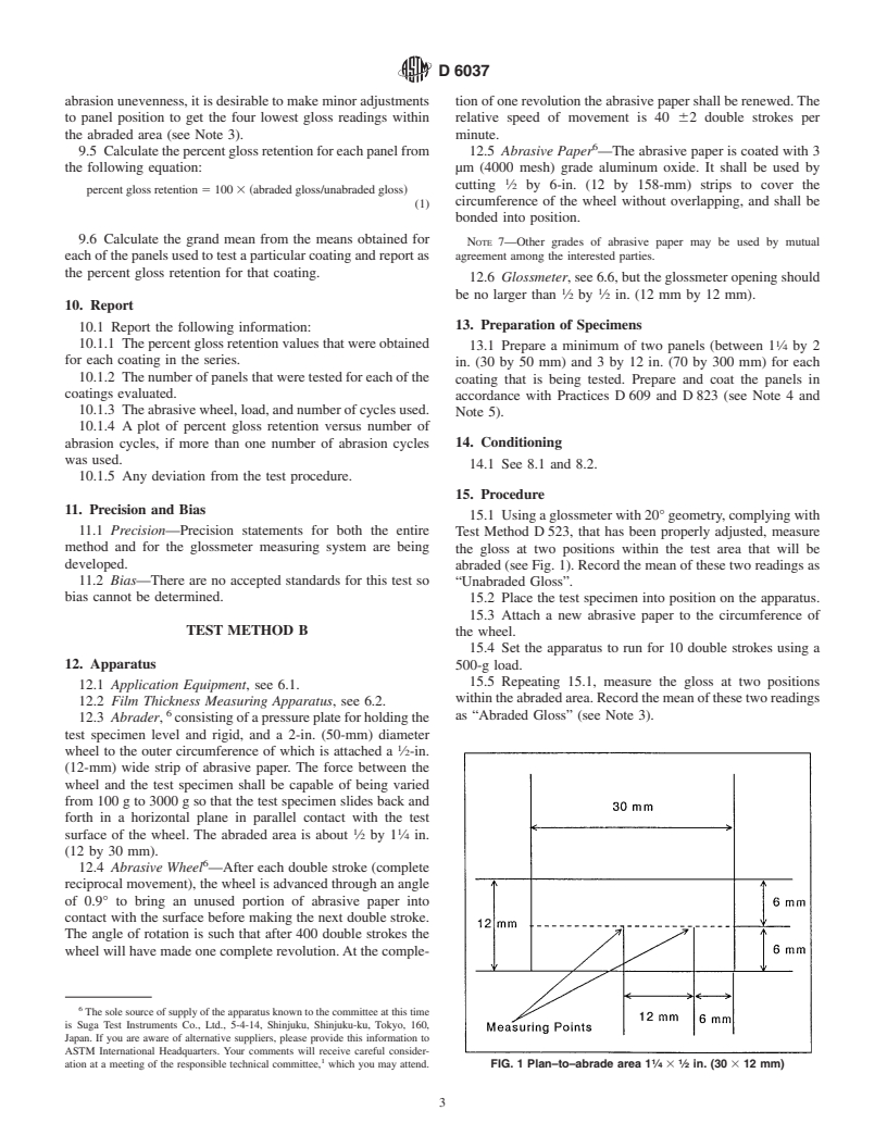 ASTM D6037-96(2002) - Standard Test Methods for Dry Abrasion Mar Resistance of High Gloss Coatings