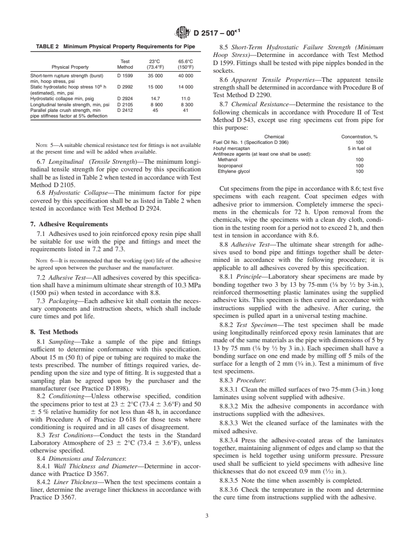 ASTM D2517-00e1 - Standard Specification for Reinforced Epoxy Resin Gas Pressure Pipe and Fittings