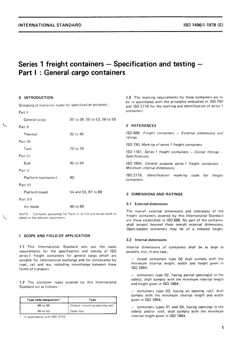 ISO 1496-1:1978 - Title missing - Legacy paper document
Released:1/1/1978