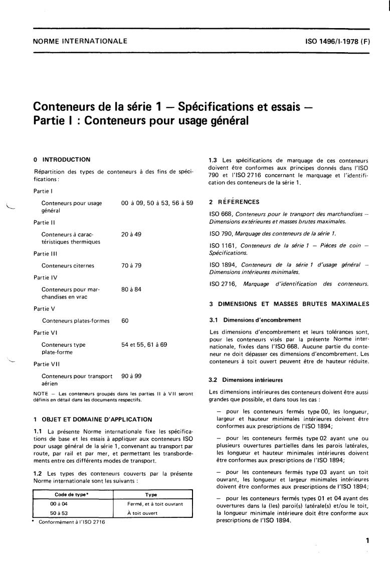 ISO 1496-1:1978 - Title missing - Legacy paper document
Released:1/1/1978