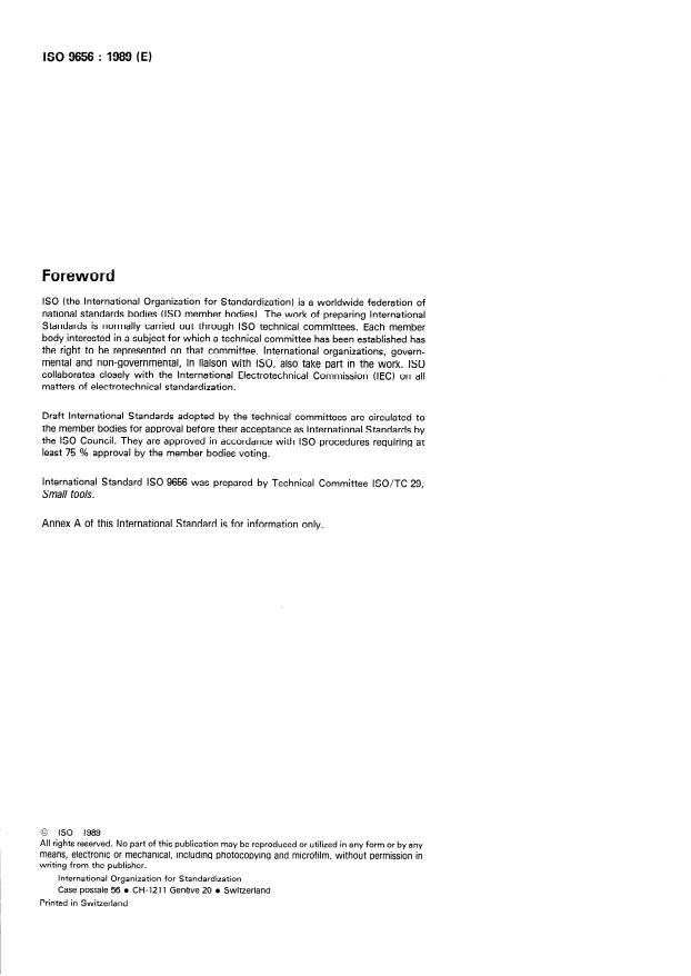 ISO 9656:1989 ISO 9656:1989 - Pliers and nippers for electronics -- Test methods - Page 2 preview