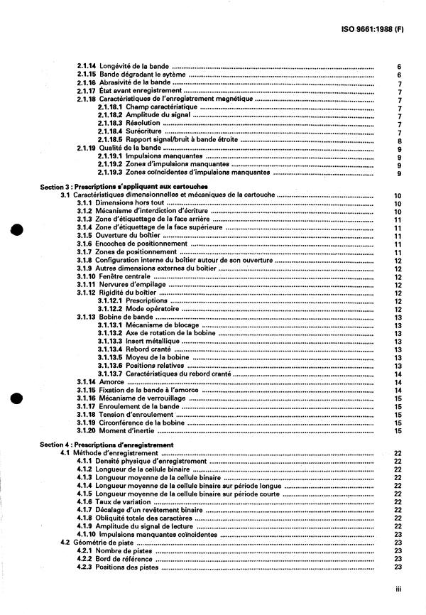 ISO 9661:1988 - Traitement de l'information -- Échange d'information sur cartouche de bande magnétique de 12,7 mm de large (0,5 in) -- 18 pistes, 1 491 caracteres par millimetre (37 871 caracteres par inch)
