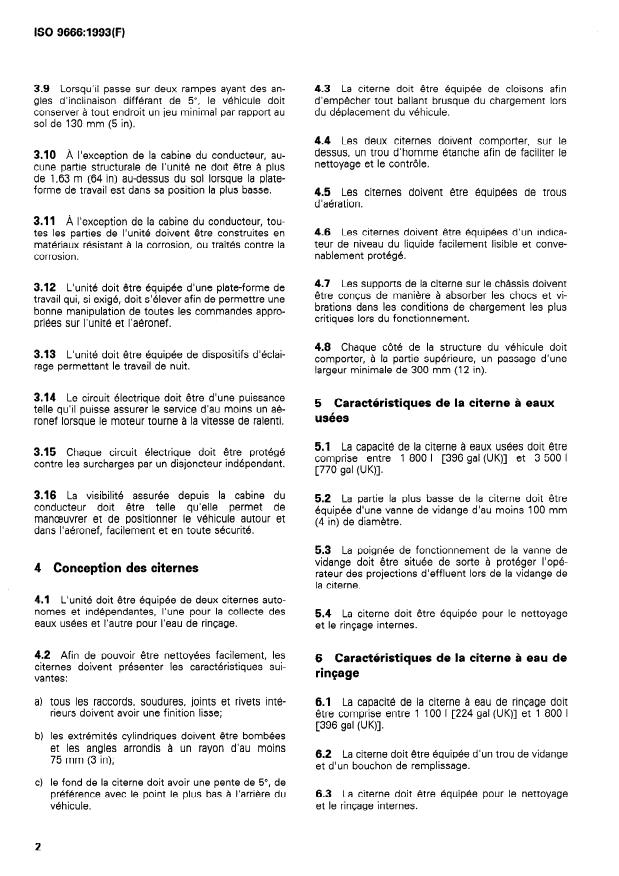ISO 9666:1993 ISO 9666:1993 - Aéronefs -- Véhicules automoteurs de vidange des sanitaires -- Exigences fonctionnelles - Page 4 preview