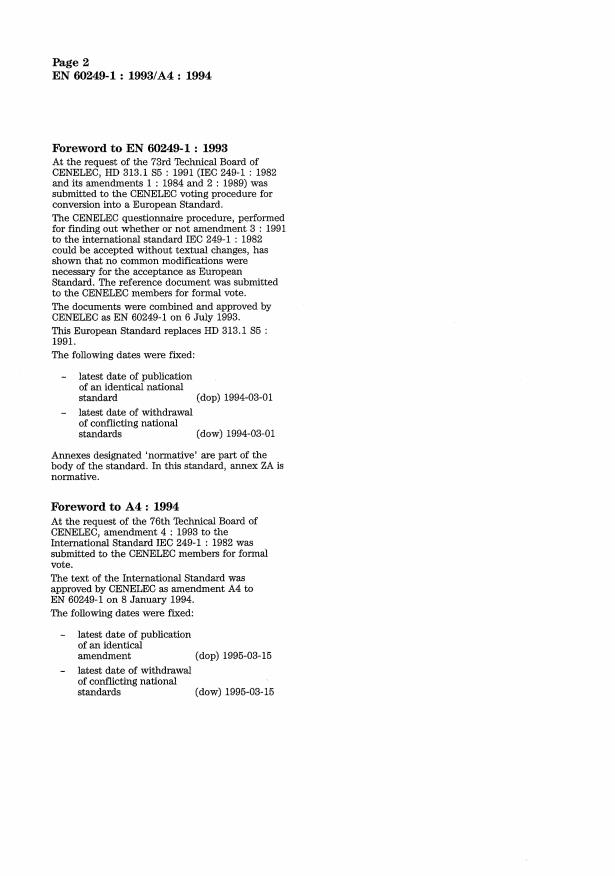 EN 60249-1:1993 EN 60249-1:2002 - Page 4 preview