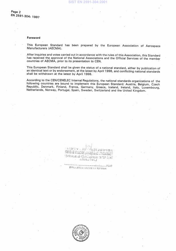 EN 2591-304:1997 EN 2591-304:2001 - Page 4 preview