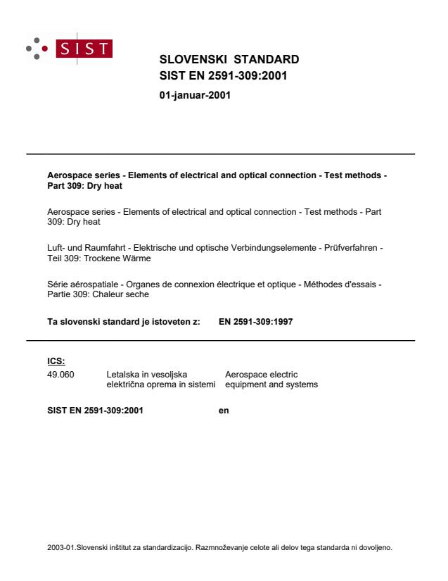 EN 2591-309:1997 EN 2591-309:2001 - Page 1 preview