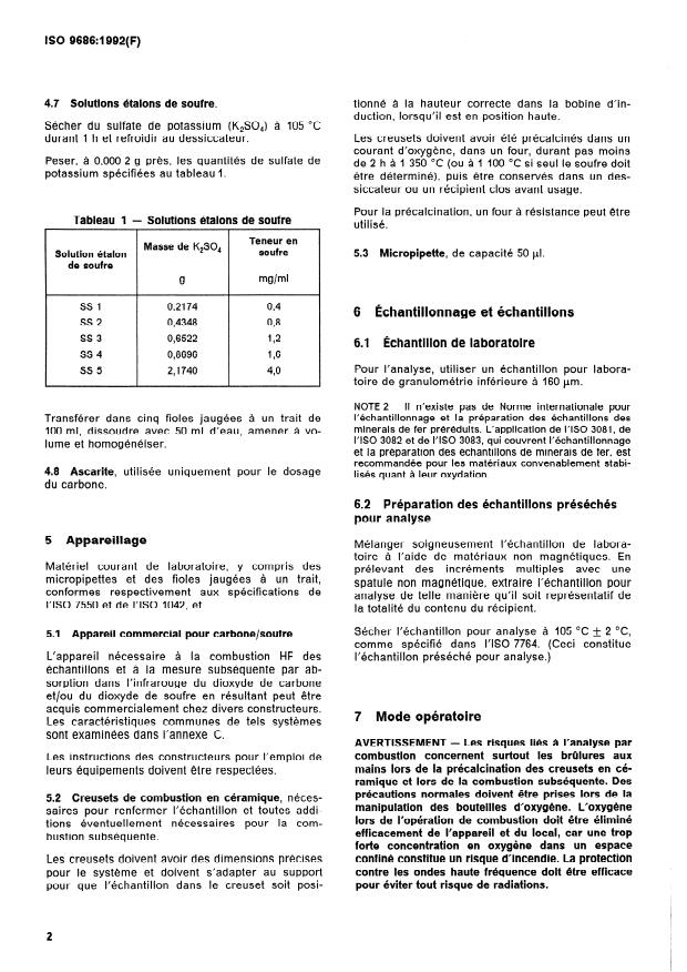 ISO 9686:1992 ISO 9686:1992 - Minerais de fer préréduits -- Dosage du carbone et/ou du soufre -- Méthode par combustion haute fréquence et mesurage par infrarouge - Page 4 preview
