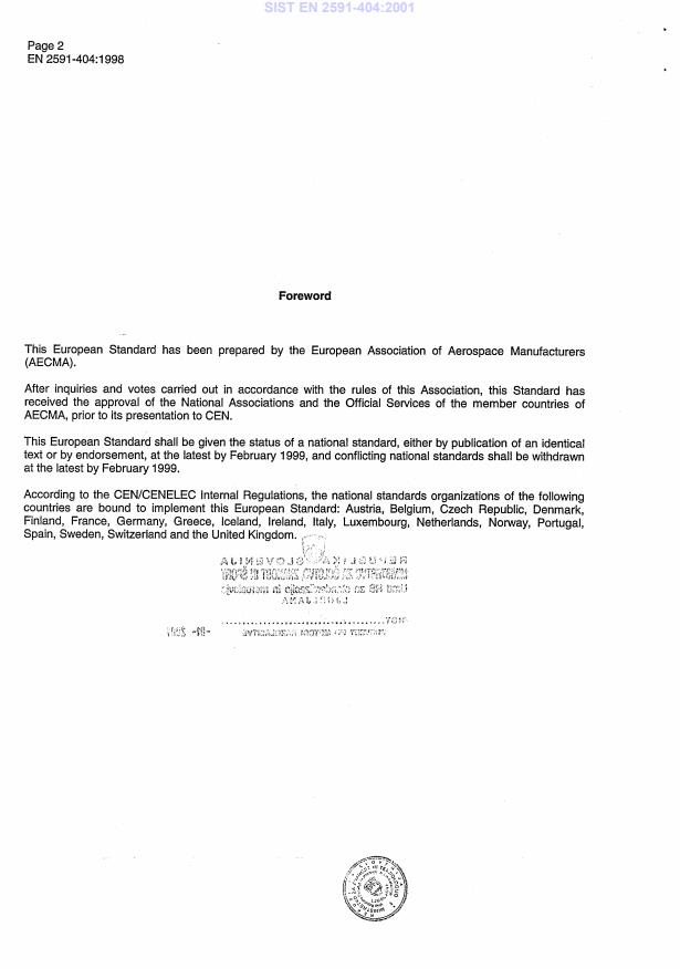 EN 2591-404:1998 EN 2591-404:2001 - Page 4 preview