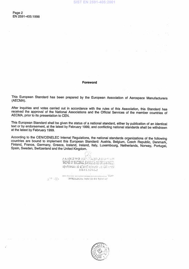 EN 2591-405:1998 EN 2591-405:2001 - Page 4 preview