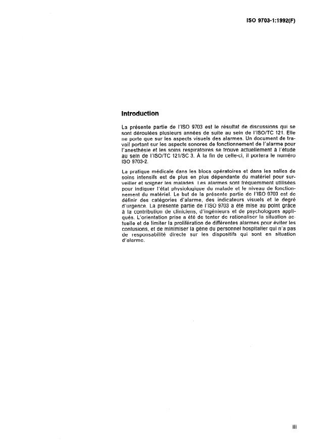 ISO 9703-1:1992 - Signaux d'alarme pour l'anesthésie et les soins respiratoires