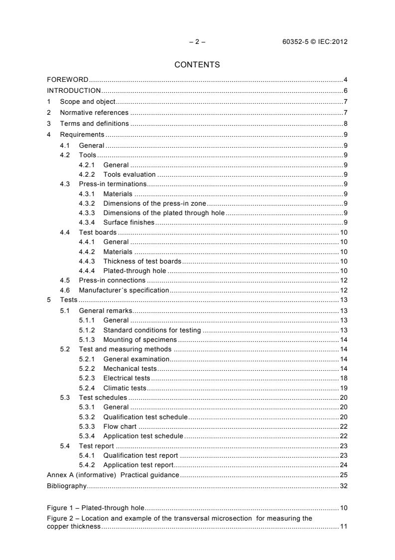 IEC 60352-5:2012 IEC 60352-5:2012 - Solderless connections - Part 5: Press-in connections - General requirements, test methods and practical guidance - Page 4 preview