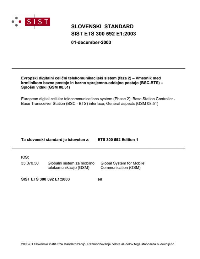 ETS 300 592 E1:2003