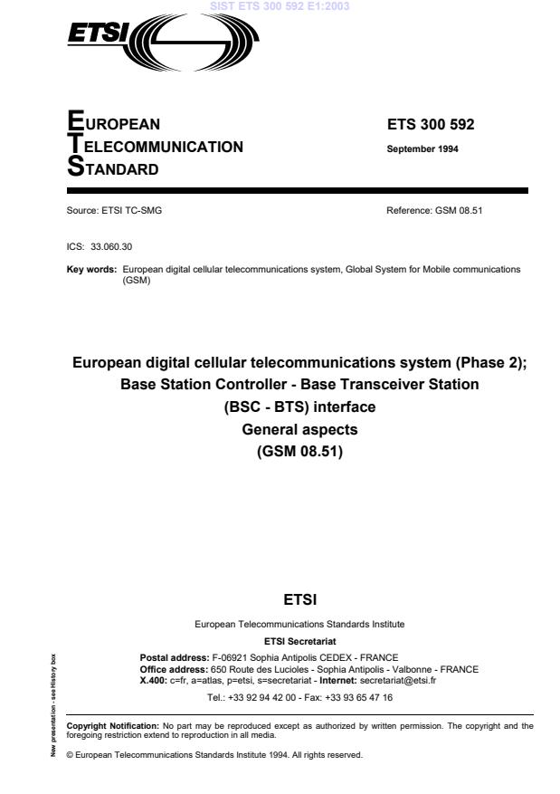 ETS 300 592 E1:2003