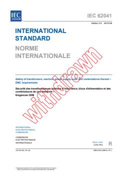 IEC 62041:2010 IEC 62041:2010 - Safety of transformers, reactors, power supply units and combinations thereof - EMC requirements
Released:8/27/2010 - Page 3 preview