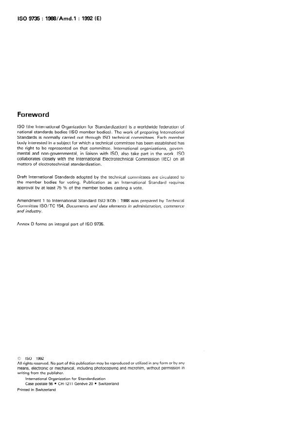 ISO 9735:1988/Amd 1:1992 ISO 9735:1988/Amd 1:1992 - . - Page 2 preview