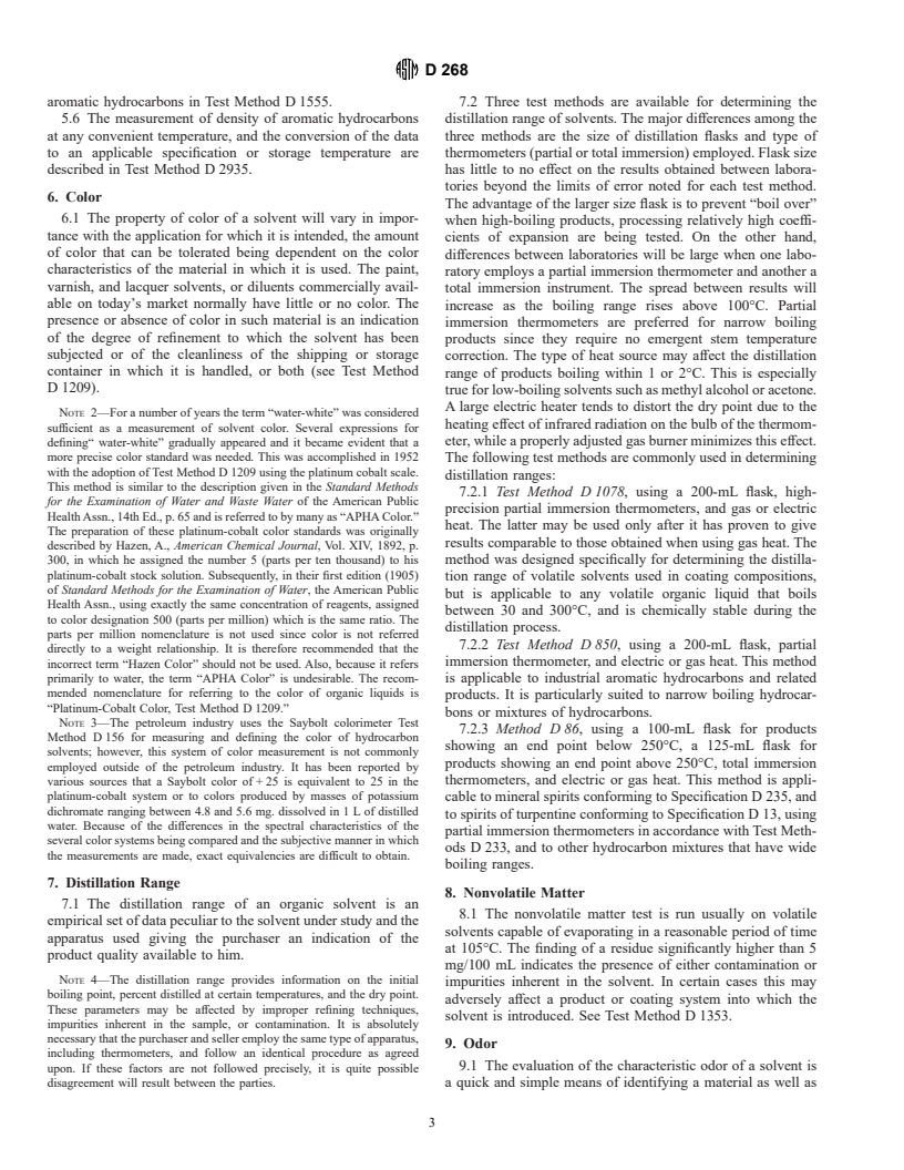 ASTM D268-96 - Standard Guide for Sampling and Testing Volatile Solvents and Chemical Intermediates for Use in Paint and Related Coatings and Material