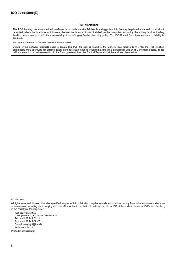 ISO 9749:2000 ISO 9749:2000 - Aerospace -- Stud-ends, in corrosion-resistant steel, swaged on aircraft control wire rope -- Dimensions and loads - Page 2 preview