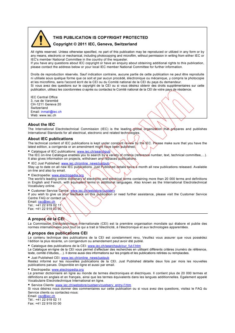 IEC 62561-5:2011 IEC 62561-5:2011 - Lightning protection system components (LPSC) - Part 5: Requirements for earth electrode inspection housings and earth electrode seals
Released:6/23/2011 - Page 2 preview