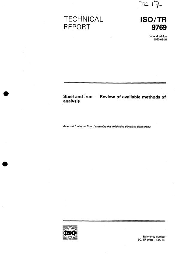 ISO/TR 9769:1990 - Steel and iron -- Review of available methods of analysis