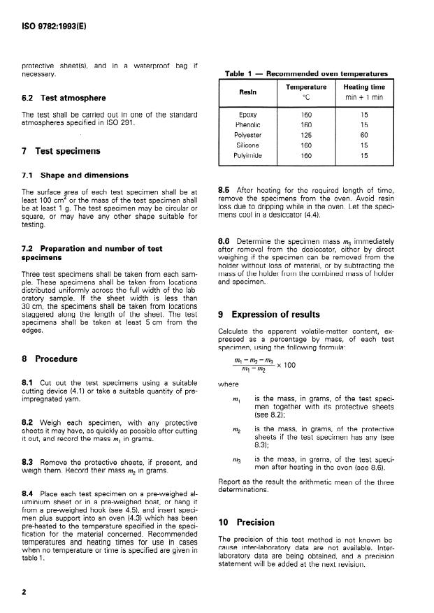 ISO 9782:1993 ISO 9782:1993 - Plastics -- Reinforced moulding compounds and prepregs -- Determination of apparent volatile-matter content - Page 4 preview