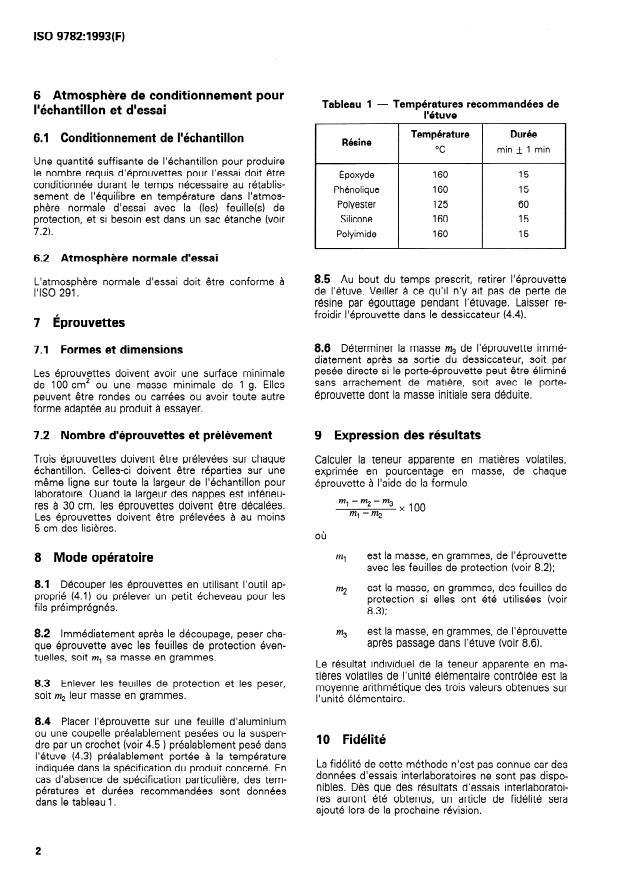 ISO 9782:1993 ISO 9782:1993 - Plastiques renforcés -- Compositions pour moulage et préimprégnés -- Détermination de la teneur apparente en matieres volatiles - Page 4 preview
