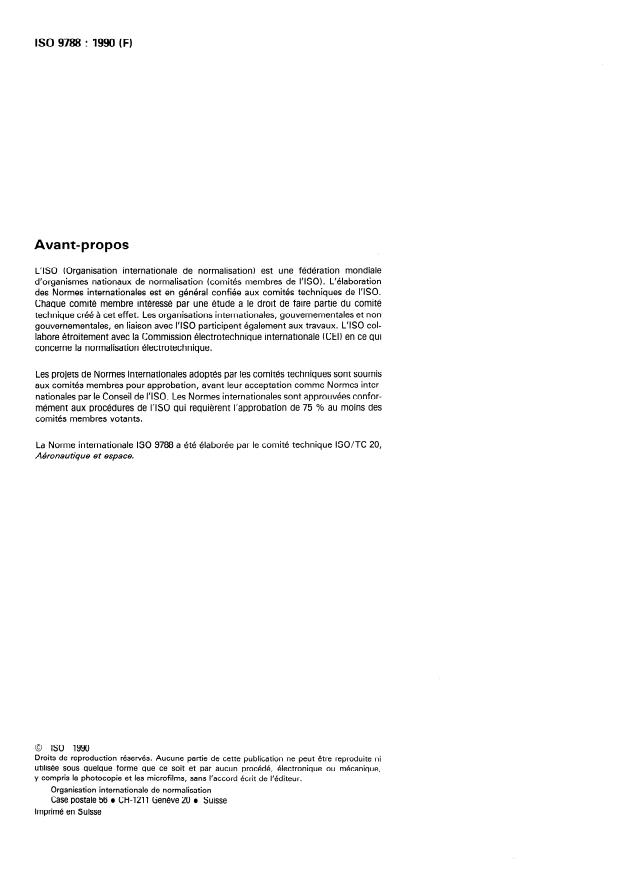 ISO 9788:1990 ISO 9788:1990 - Équipement pour le fret aérien -- Composants de fonderie d'une ferrure a pion double, de capacité de charge de 22 250 N (5 000 lbf), pour l'arrimage du fret dans les aéronefs - Page 2 preview