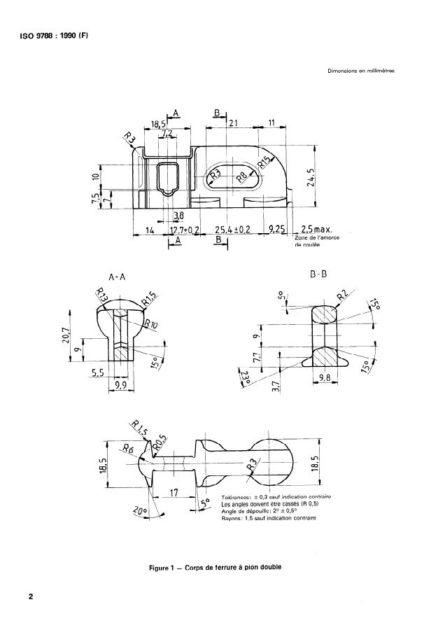 ISO 9788:1990 ISO 9788:1990 - Équipement pour le fret aérien -- Composants de fonderie d'une ferrure a pion double, de capacité de charge de 22 250 N (5 000 lbf), pour l'arrimage du fret dans les aéronefs - Page 4 preview