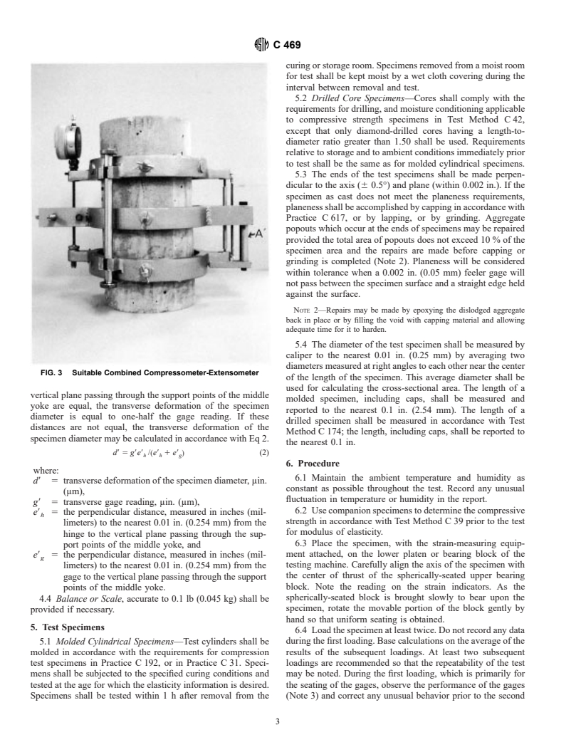 ASTM C469-94 - Standard Test Method for Static Modulus of Elasticity and Poisson's Ratio of Concrete in Compression