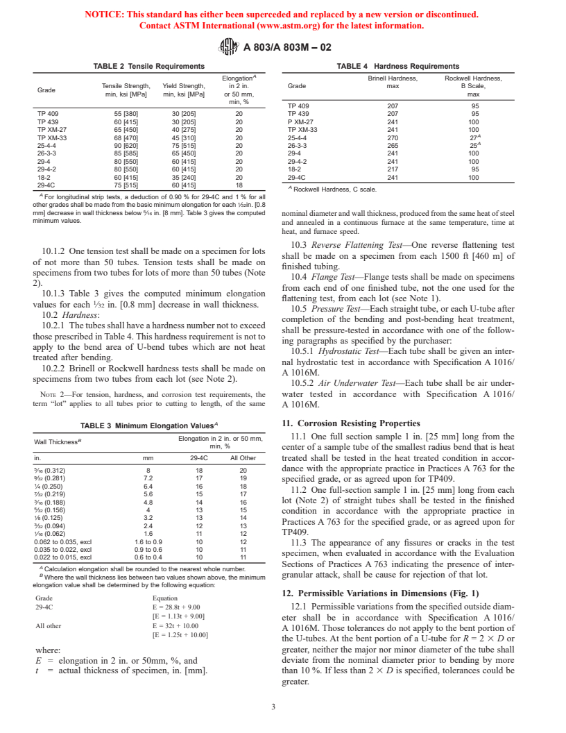 ASTM A803/A803M-02 - Standard Specification for Welded Ferritic Stainless Steel Feedwater Heater Tubes